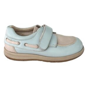 Andanines Leather Lt Blue & Taupe Boat Shoe Boys 8 (25)